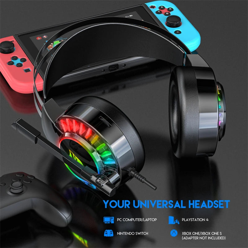 G105 RGB LED 3.5mm Wired Gaming Headset Surround Sound Stereo Noise Canceling Gaming Headphones with Microphone For PC Laptop