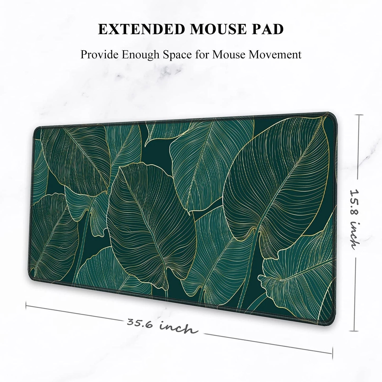 Mousepad Large Home Desk Mats Mouse Pad Green Tropical Plants Mat Office Soft Carpet Anti-slip Natural Rubber Desktop MousePads