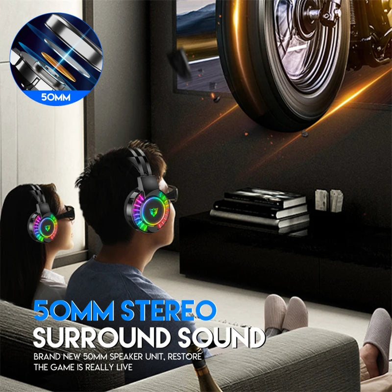 G105 RGB LED 3.5mm Wired Gaming Headset Surround Sound Stereo Noise Canceling Gaming Headphones with Microphone For PC Laptop