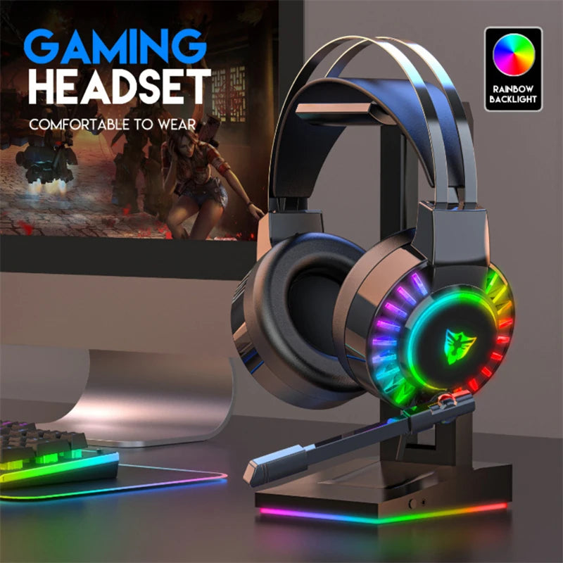 G105 RGB LED 3.5mm Wired Gaming Headset Surround Sound Stereo Noise Canceling Gaming Headphones with Microphone For PC Laptop