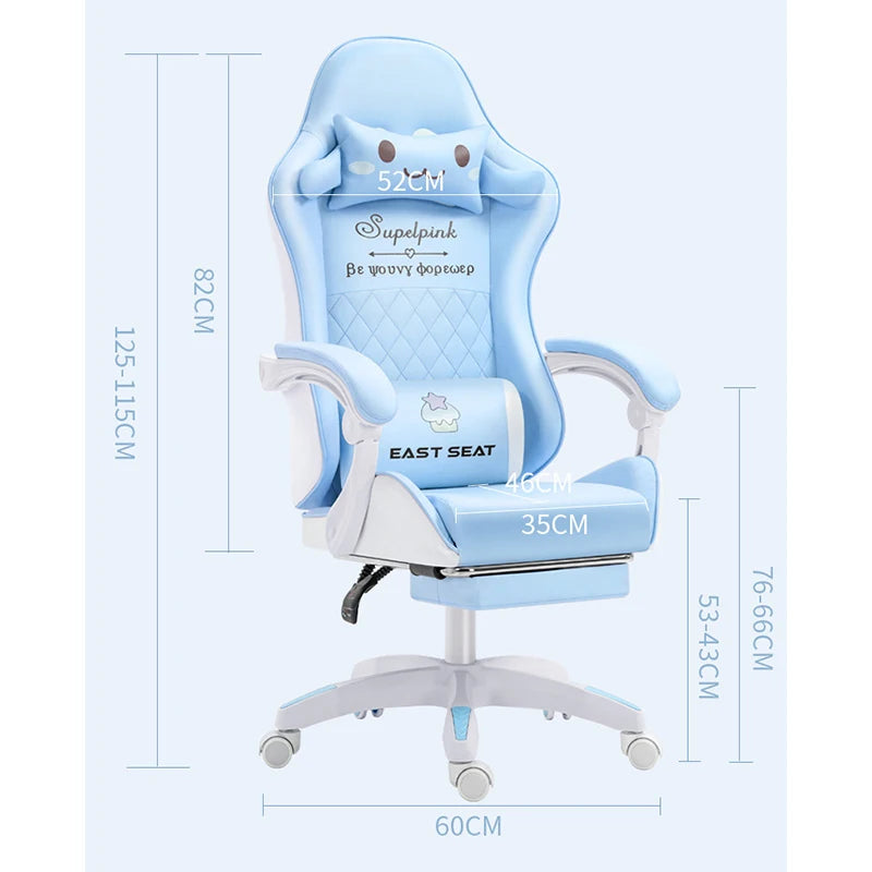 Pink girl cute gaming chair sports racing game chair supplier computer armchair office chair home furniture supplier