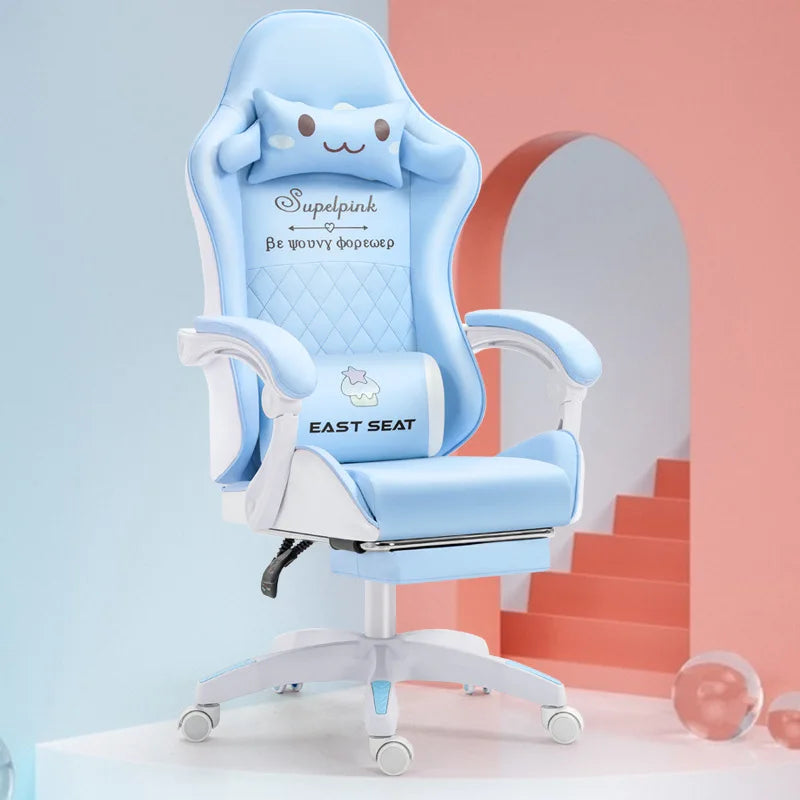 Pink girl cute gaming chair sports racing game chair supplier computer armchair office chair home furniture supplier