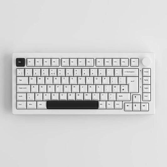 Akko 5075B Plus Black on White 75% ISO-DE/UK/Nordic Mechanical Gaming Keyboard Hot Swap Multi-Modes 2.4GHz /USB Type-C/BT 5.0