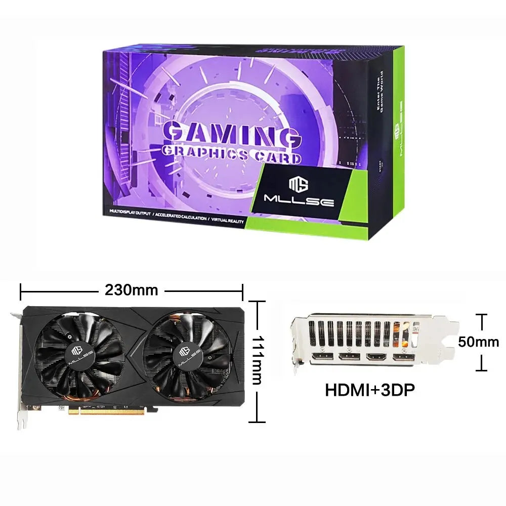 MLLSE AMD RX 5700 XT 8GB Graphics Card GDDR6 256Bit PCI-E 4.0×16 6+8Pin Radeon GPU Rx 5700XT Gaming Video Card Placa De Video