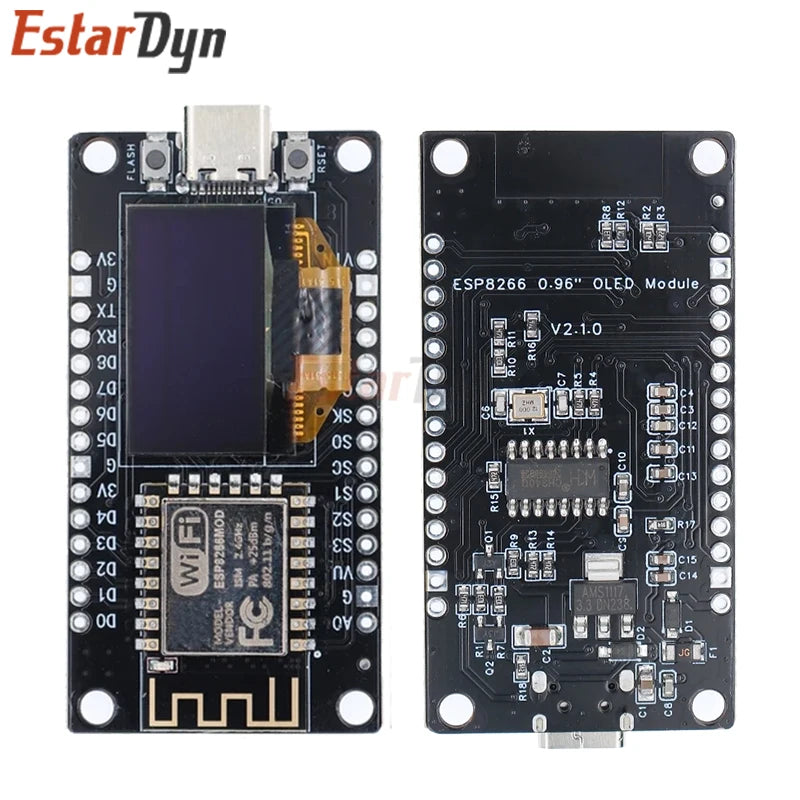 NodeMCU ESP8266 V3 Development Board With 0.96 Inch OLED Display CH340 ESP-12F WiFi Module TYPE-C USB For Arduino/Micropython