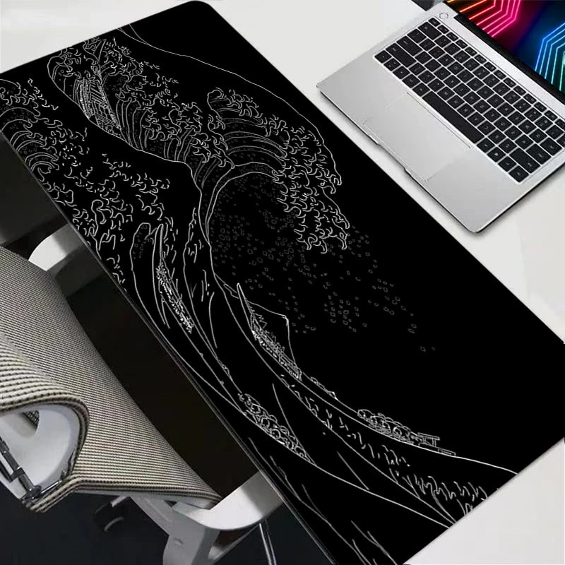 Mousepad Computer XL MousePads Keyboard Pad Mouse Mat Japan Black Sea Wave Gamer Soft Office Carpet Table Mat Desktop Mouse Pad