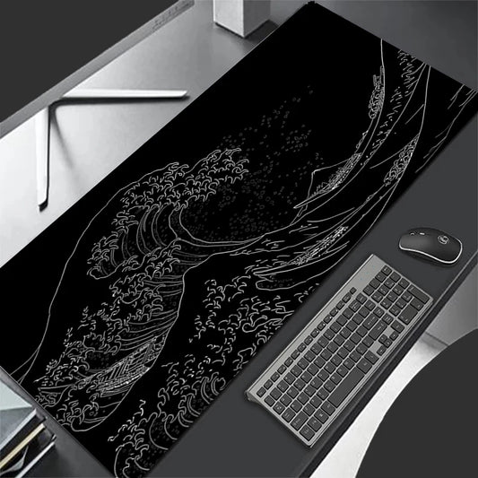 Mousepad Computer XL MousePads Keyboard Pad Mouse Mat Japan Black Sea Wave Gamer Soft Office Carpet Table Mat Desktop Mouse Pad