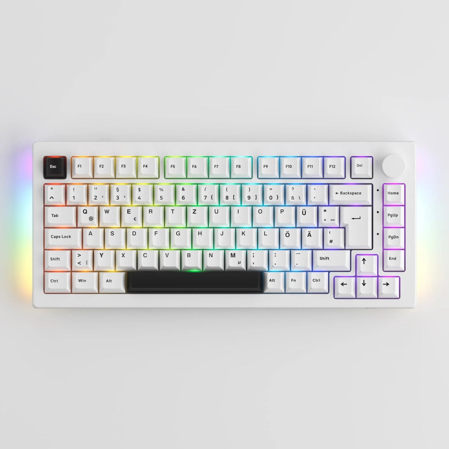 Akko 5075B Plus Black on White 75% ISO-DE/UK/Nordic Mechanical Gaming Keyboard Hot Swap Multi-Modes 2.4GHz /USB Type-C/BT 5.0