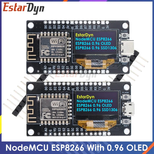 NodeMCU ESP8266 V3 Development Board With 0.96 Inch OLED Display CH340 ESP-12F WiFi Module TYPE-C USB For Arduino/Micropython