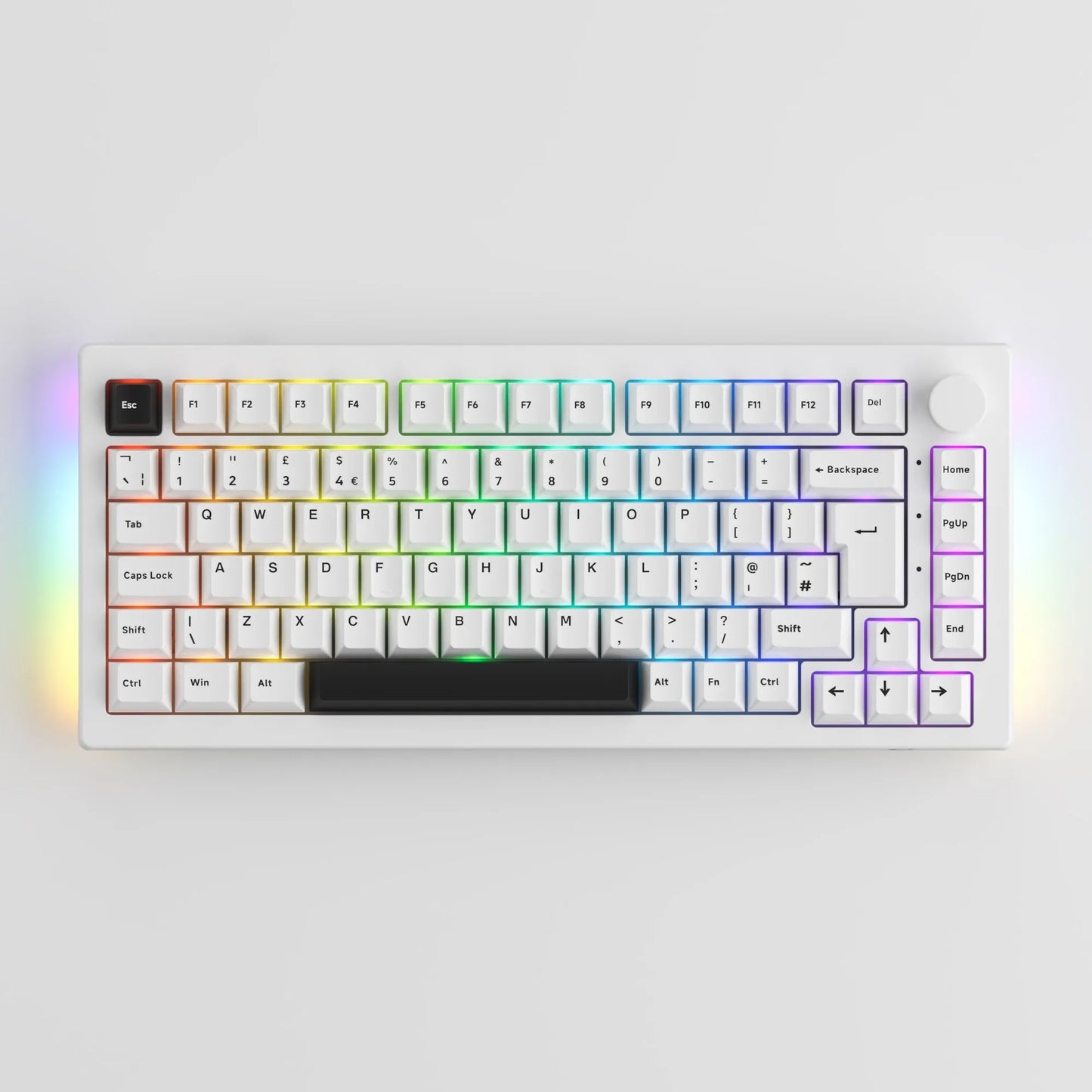 Akko 5075B Plus Black on White 75% ISO-DE/UK/Nordic Mechanical Gaming Keyboard Hot Swap Multi-Modes 2.4GHz /USB Type-C/BT 5.0