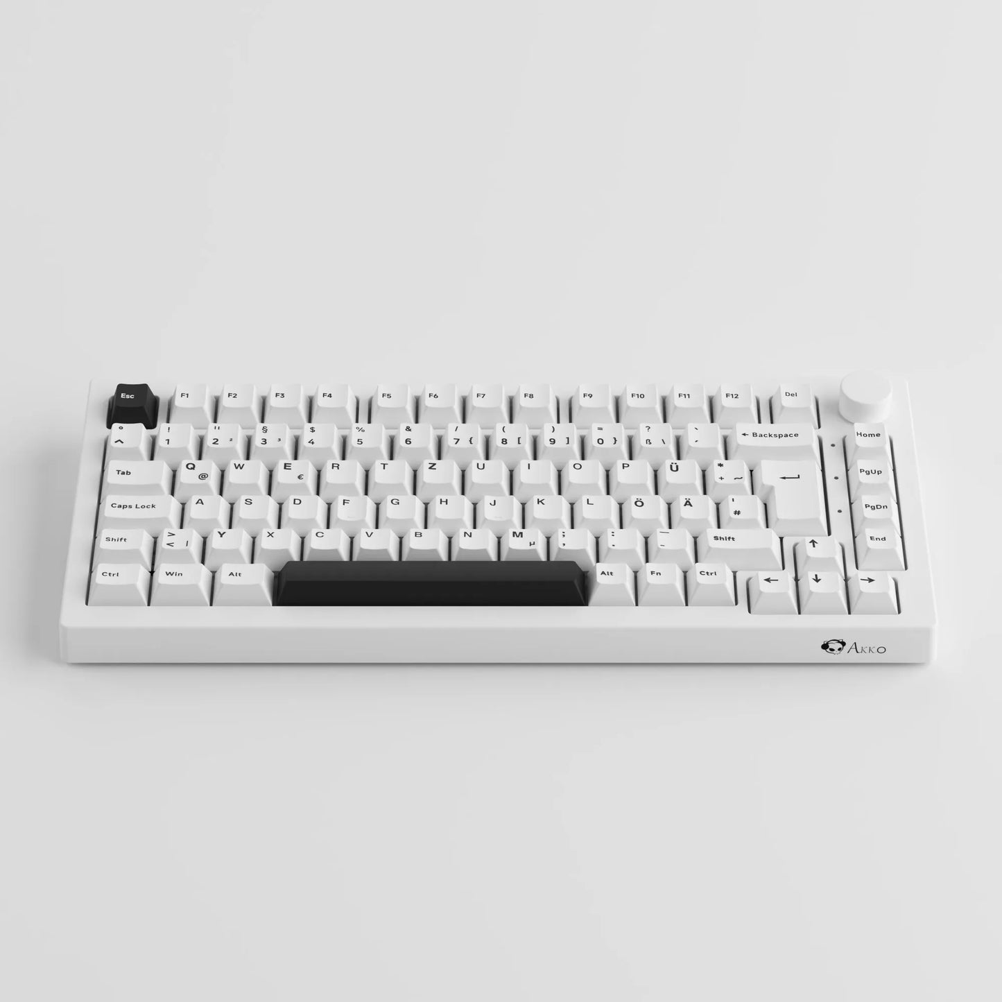 Akko 5075B Plus Black on White 75% ISO-DE/UK/Nordic Mechanical Gaming Keyboard Hot Swap Multi-Modes 2.4GHz /USB Type-C/BT 5.0