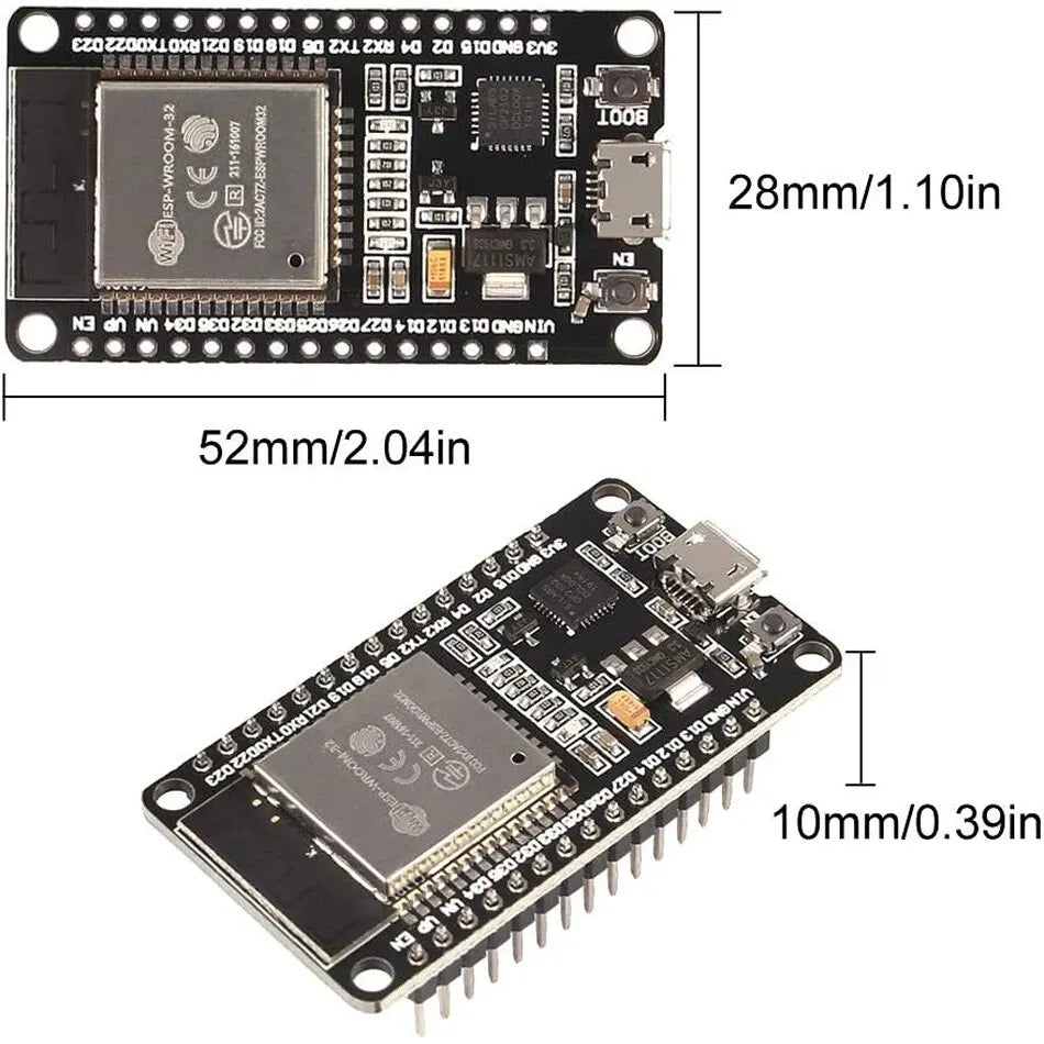 ESP-WROOM-32 ESP32 ESP-32S 2.4GHz Dual-Mode WiFi + Bluetooth Dual Cores Microcontroller Processor Integrated with Antenna RF AMP