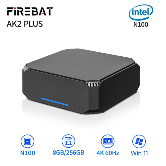 FIREBAT AK2 PLUS MiniPC Intel N100 Dual Band WiFi5 BT4.2 16GB 512GB Desktop Gaming Computer Mini PC Gamer